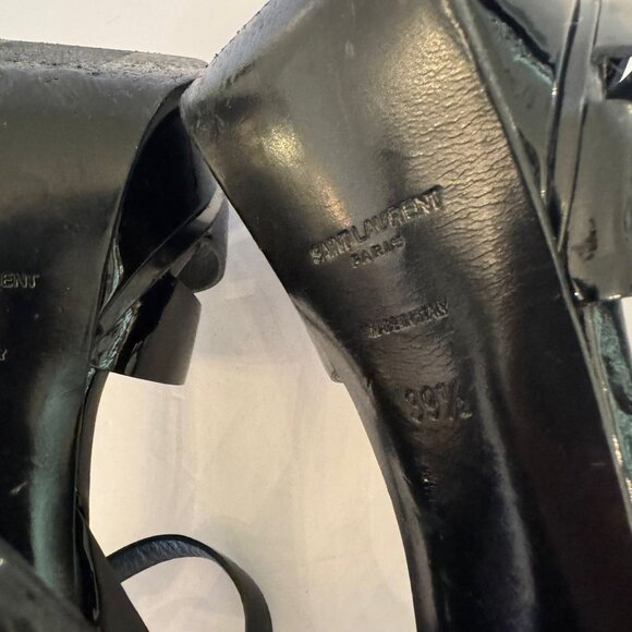 YSL Tribute Sandal in Blk Patent Leather - Picture 12 of 15